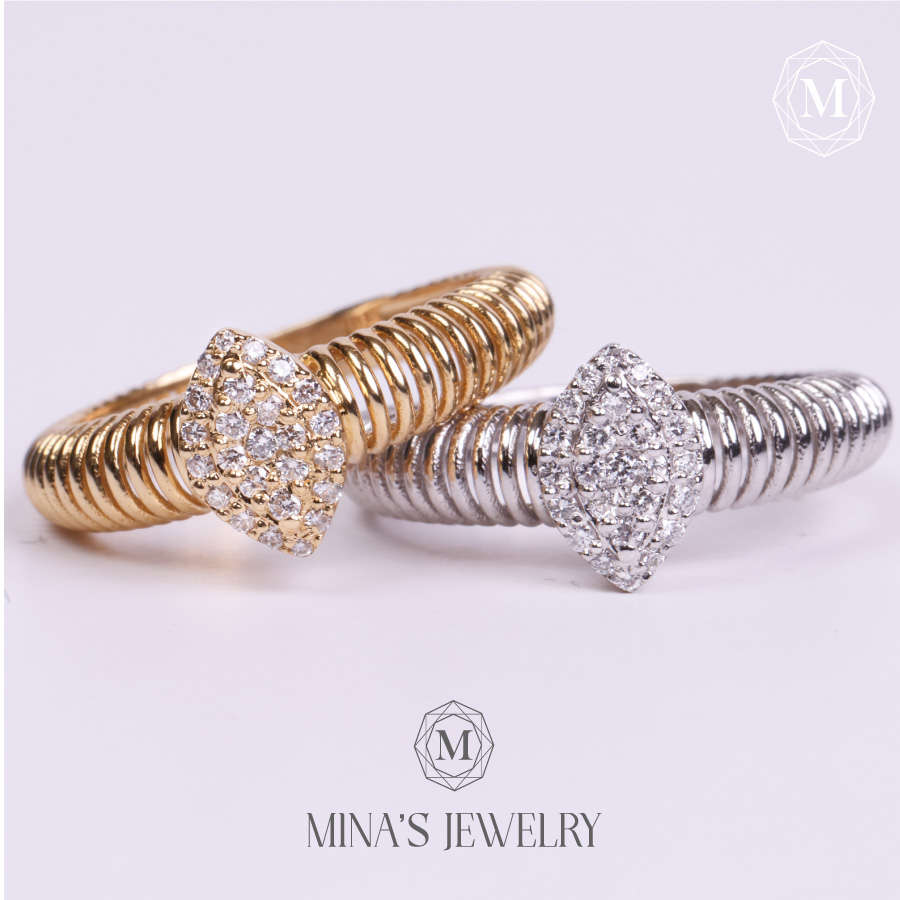 diamond two color rings
